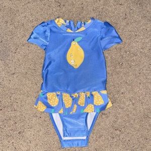 CAT & JACK SWIM LEMON SEQUIN SWIMSUIT